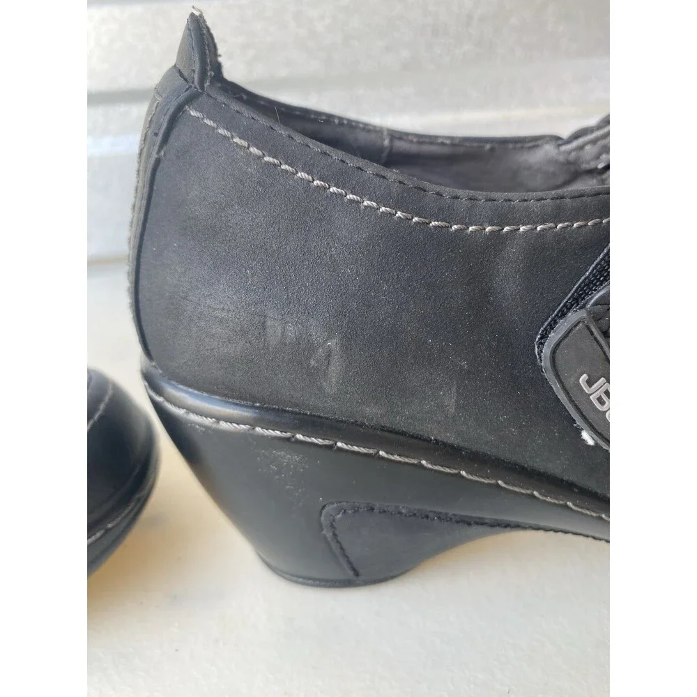 JBU by Jambu Emerald Women's Wedge Mary Jane Pumps Black Size 8M Braided Vegan